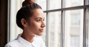 Woman thinking about different types of abortion