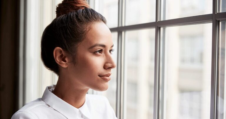 Woman thinking about different types of abortion